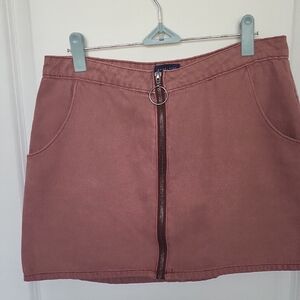 Angel Kiss Pink Mini Skirt with Zipper for Casual Wear Size L